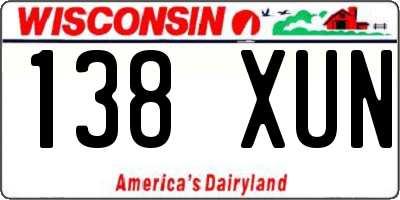 WI license plate 138XUN