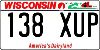 WI license plate 138XUP