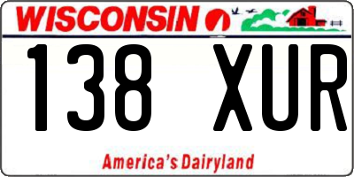 WI license plate 138XUR