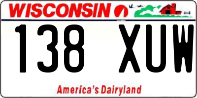 WI license plate 138XUW