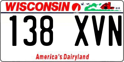 WI license plate 138XVN