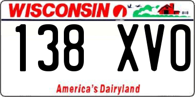 WI license plate 138XVO