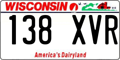 WI license plate 138XVR