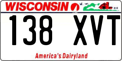 WI license plate 138XVT
