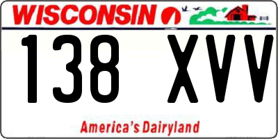 WI license plate 138XVV