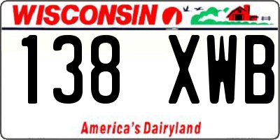 WI license plate 138XWB
