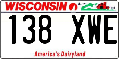 WI license plate 138XWE