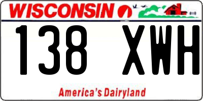 WI license plate 138XWH