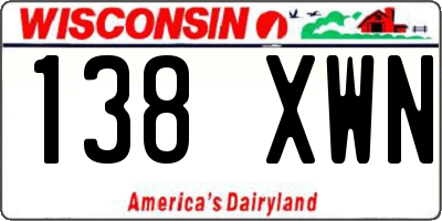 WI license plate 138XWN