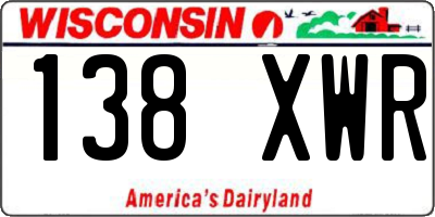 WI license plate 138XWR