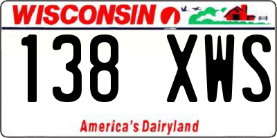 WI license plate 138XWS