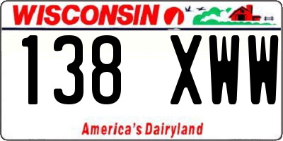 WI license plate 138XWW