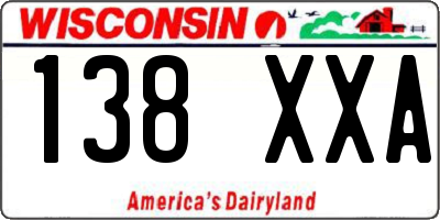 WI license plate 138XXA