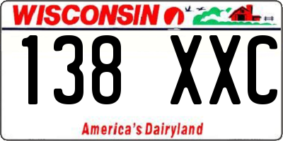 WI license plate 138XXC