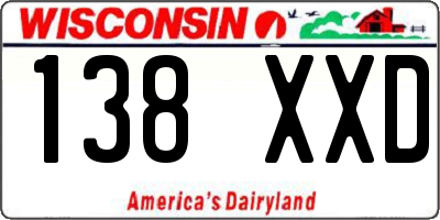 WI license plate 138XXD