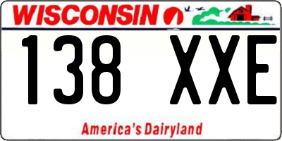 WI license plate 138XXE