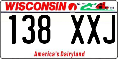WI license plate 138XXJ