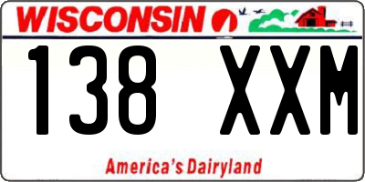 WI license plate 138XXM