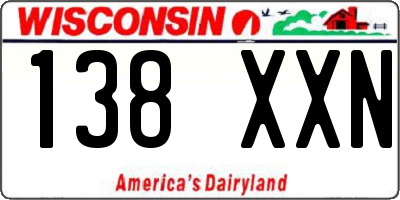 WI license plate 138XXN