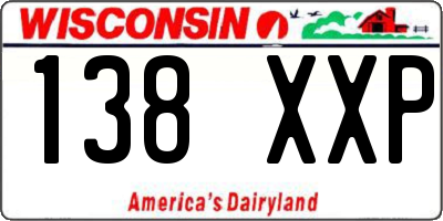WI license plate 138XXP
