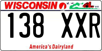 WI license plate 138XXR