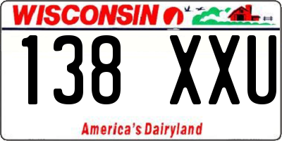 WI license plate 138XXU