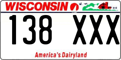 WI license plate 138XXX