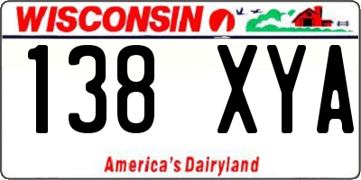 WI license plate 138XYA