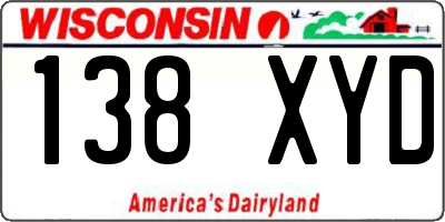WI license plate 138XYD