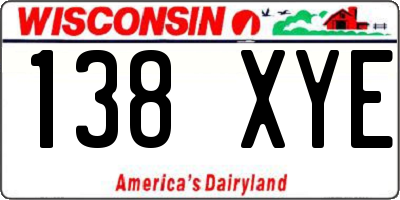 WI license plate 138XYE