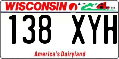 WI license plate 138XYH