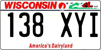 WI license plate 138XYI