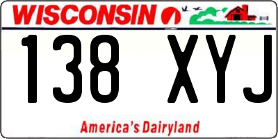 WI license plate 138XYJ