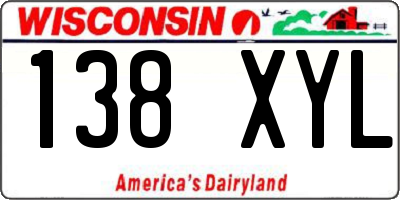 WI license plate 138XYL