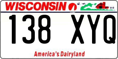WI license plate 138XYQ