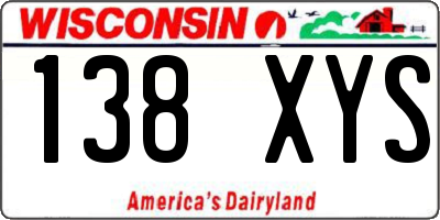 WI license plate 138XYS