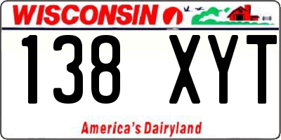 WI license plate 138XYT