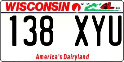 WI license plate 138XYU