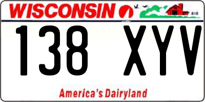 WI license plate 138XYV