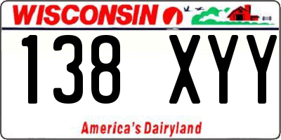 WI license plate 138XYY
