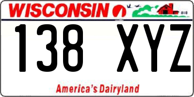 WI license plate 138XYZ