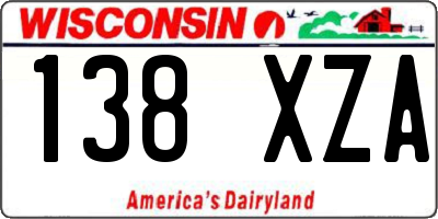 WI license plate 138XZA