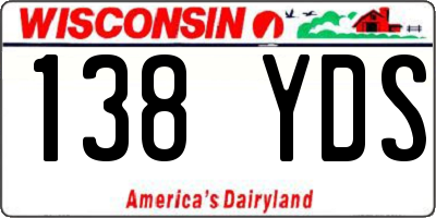 WI license plate 138YDS