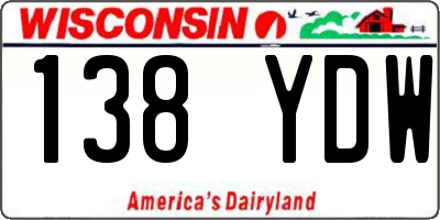 WI license plate 138YDW