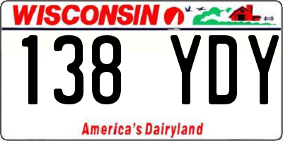 WI license plate 138YDY