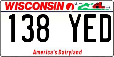WI license plate 138YED