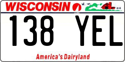 WI license plate 138YEL