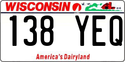 WI license plate 138YEQ