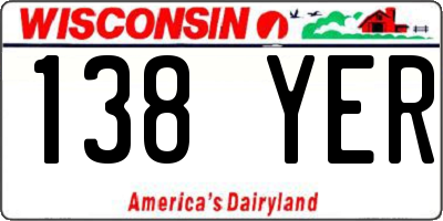 WI license plate 138YER
