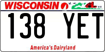 WI license plate 138YET